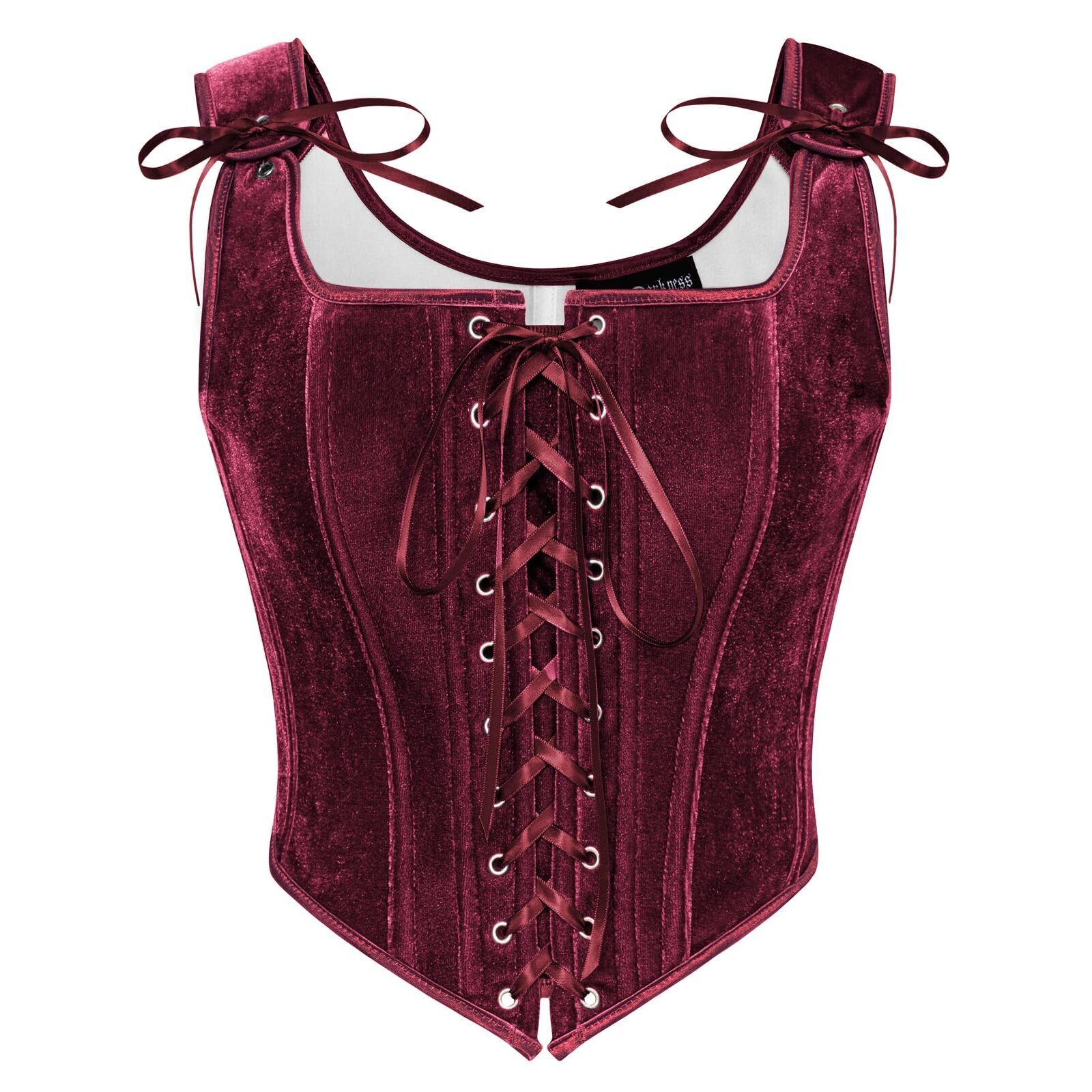 3866 Plus Size Renaissance Bustier Tops Corset Tops Fishbone Vintage Velvet